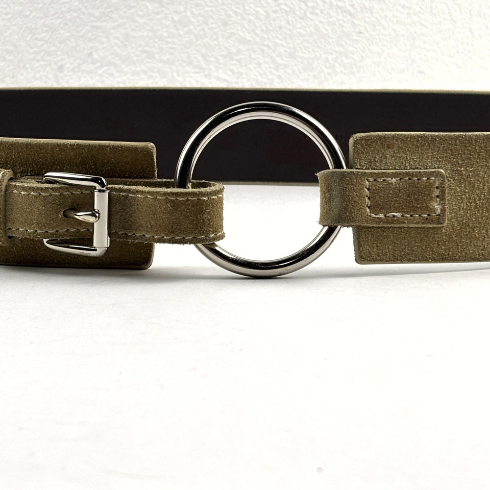 Y2K Banana Republic Belt Women M Taupe Italian Suede Wide Waist Luxury Boho 90's